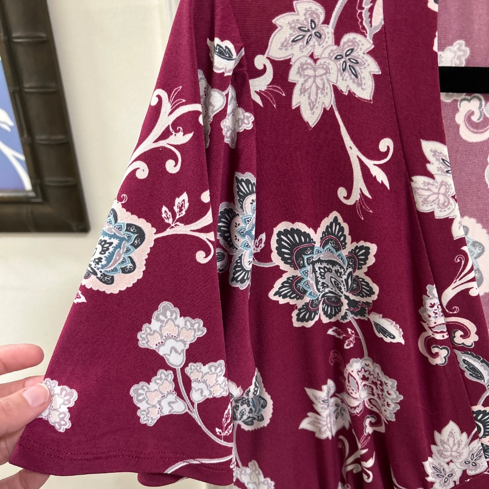 Torrid Floral Burgundy Dress - Picture 3 of 3